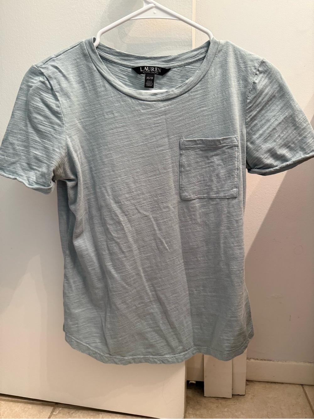 Lauren by Ralph Lauren Light Blue Pocket Tee